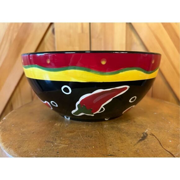 Large Chili Pepper Motif Salad Bowl (8477) - Picture 2 of 8